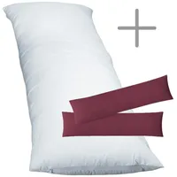 EXKLUSIV HEIMTEXTIL 2 Kissenbezüge inkl. Füllkissen Seitenschläferkissen Stillkissen 40
