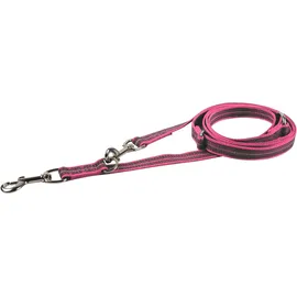 Herm Sprenger Gummierte Leine, 3-Fach verstellbar - pink, 230 cm (2,3 m)