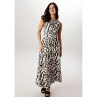 Aniston SELECTED Sommerkleid Gestreift Beige/Schwarz 38