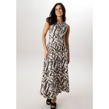 Aniston SELECTED Sommerkleid Gestreift Beige/Schwarz 38
