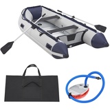 ArtSport Schlauchboot Paddelboot grau mit Aluboden — mit Paddel, Pumpe, Tasche & Reparaturset — Angelboot aufblasbar