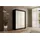 altdecor Schiebetürenschrank PEKA 120 x 215 x 61 cm Schwarz/Weiß