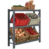 Homcom Getränkekistenregal für 6 Kisten, mit Ablage, Freistehend Getränkeregal mit Verstellbar Regalhöhe, 110 x 30 x 110 cm Kistenregal mit Kippschutz