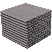 EUGAD WPC Terrassenplatte, 300x300, Hellgrau, 11 Stücke für 1m2, wetterfest braun|grau