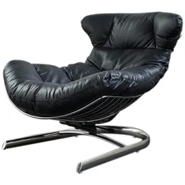 KAWOLA Relaxsessel ROWE Sessel Leder schwarz (B/H/T) 87x80x110cm inklusive Hocker