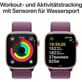 Apple Watch Series 10 GPS 42 mm Aluminiumgehäuse roségold Sport Loop pflaume