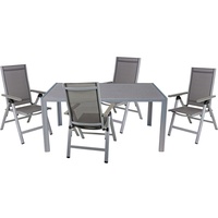 Garden Pleasure Sitzgruppe Grace, grau Kunststoff, Metall, 5-teilig