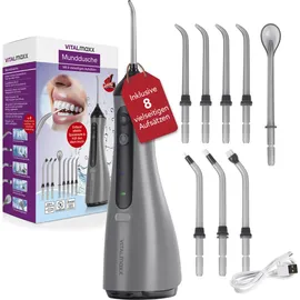 Vitalmaxx Munddusche grau + 8 Aufsätze