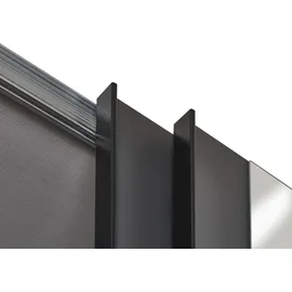 WIMEX Schwebetürenschrank »Norderstedt«, INKLUSIVE 2 Stoffboxen zusätzliche Einlegeböden, mit Glastür, Graphit/ glas grey, , 99927311-0 B/H/T: 180 cm x 210 cm x 64 cm,