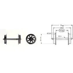 FLEISCHMANN 6563 H0 Doppelspeichen-Austausch-Radsatz für das Mittelleiter-Wechselstromsystem