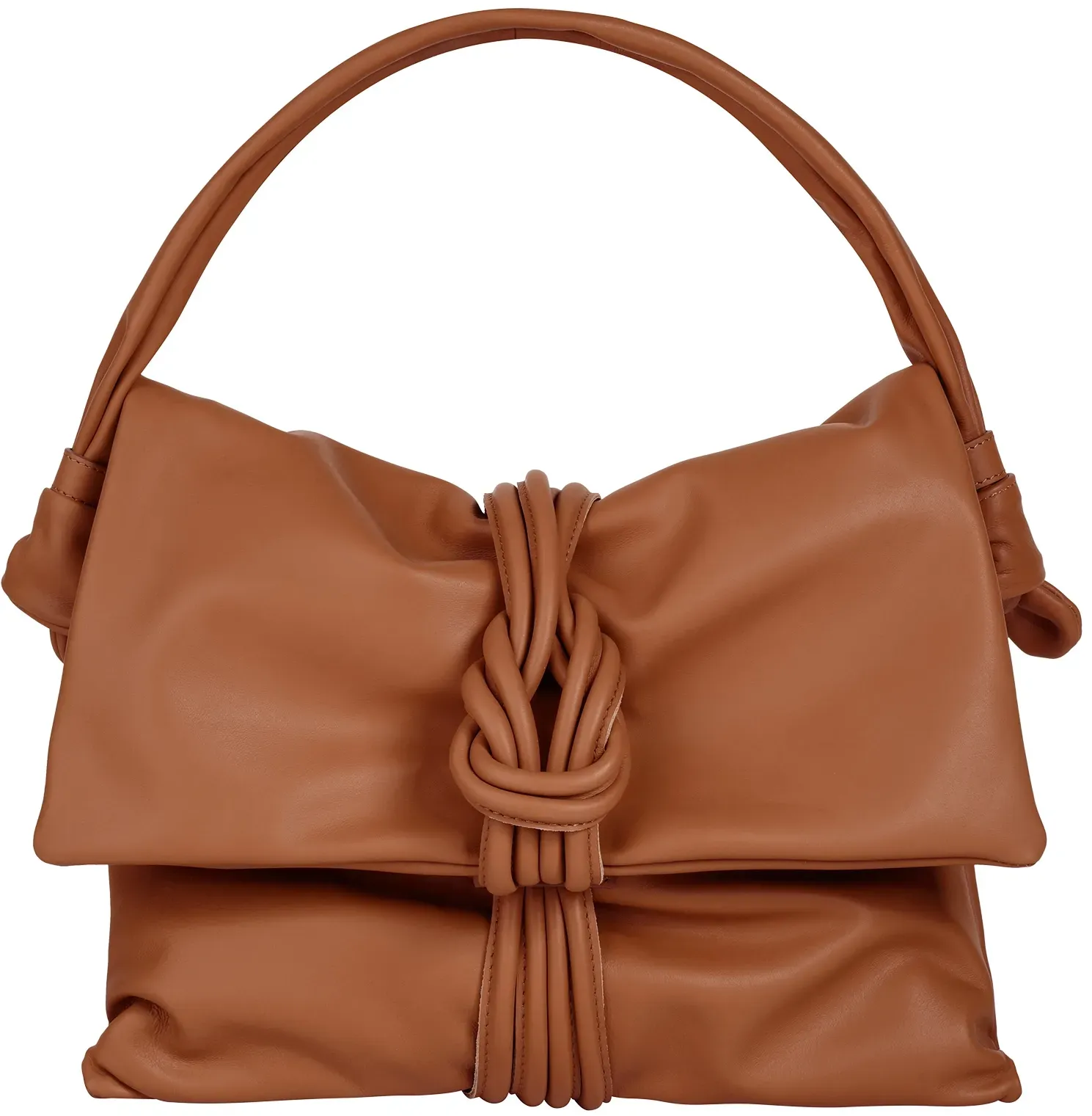 Henkeltasche SAMANTHA LOOK, Damen, Gr. B/H/T: 33cm x 26cm x 6cm onesize, braun (cognac), Leder, clean, Taschen, echt Leder, Made in Italy