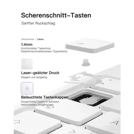 Inateck Magic Keyboard für iPad 10 (10,9 Zoll) und 11 (A16) Weiß