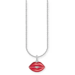Thomas Sabo KE2230-664-10-L45V Damen-Kette mit rotem Kussmund-Anhänger Silber
