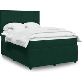 vidaXL Boxspringbett 140 x 200 cm Dunkelgrün