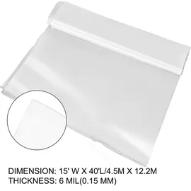 Vevor PE Gewächshausfolien 4,5 M Länge x 12,2 M Breite Transparent Treibhausfolien, 0,15 mm Dicke Folientunnel, reißfeste Gartenfolien aus Polyethylen als Plastikfolien für Abdeckungen im Außenbereich