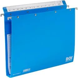 BOI Patienten-Dokumentations-Hängemappe 4-Ringe Economy Click-Line blau Boden: 3,0 cm