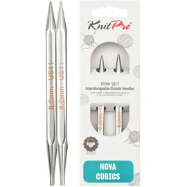 KnitPro Austauschbare Nadelspitzen Silber 8 mm 3 St.