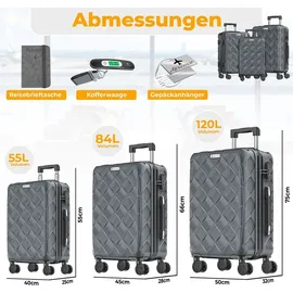 Kesser Koffer-Set 3-tlg. grau/charcoal