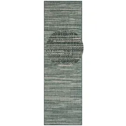 Läufer ELLE DECORATION "Mèlange", grün, B:80cm H:5mm L:350cm, Polypropylen, Teppiche, Flachgewebe, In-& Outdoor, Modern, Wendeteppich, Balkon, Wohnzimmer