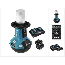 Makita DML 810 PF Akku LED Flächenlicht 18 / 36 V ( 2 x 18 V ) 5500 lm IP54 + 2x Akku 3,0 Ah + Doppelladegerät