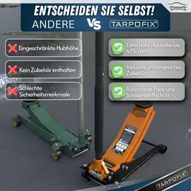 Tarpofix Rangierwagenheber Leder/Stahl 85-475 mm orange