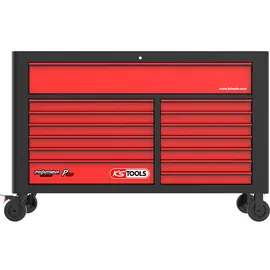 KS Tools Werkstattwagen Stahlblech 14 Schubladen Schwarz/Rot