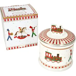 Keksdose Polar Train rund H16,5cm Porzellan Gebäckdose Aufbewahrung Weihnachten