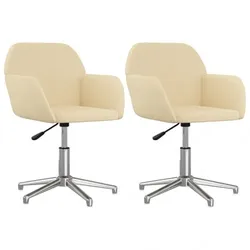 Esszimmerstühle 2 Stk. Drehbar Stoff V1 | vidaXL : Farbe - Creme