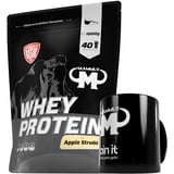 1kg Mammut Whey Protein Eiweißshake - Set inkl. Protein Shaker, Riegel, Powderbank oder Tasse (Apple Strudel, Mammut Keramik Tasse)