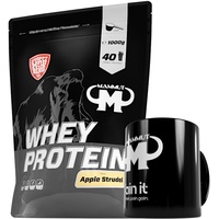 1kg Mammut Whey Protein Eiweißshake - Set inkl. Protein Shaker, Riegel, Powderbank oder Tasse (Apple Strudel, Mammut Keramik Tasse)