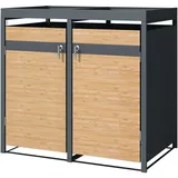 ML-Design Mülltonnenbox 132 x 80 x 124 cm bronze