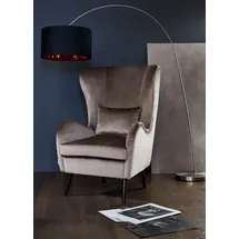 Home Affaire Sessel HOME AFFAIRE "Salla auch in Fellimitat und Feincord, viele Bezugsarten, Ohrensessel", grau (taupe), B:78cm H:118cm T:94cm, Samtoptik (100% Polyester), Sessel, Sessel, wahlweise mit oder ohne Hocker; großer Sessel: Maße B/T/H: 78/94/118cm