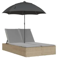 vidaXL Doppel-Sonnenliege 58 x 58 x 26 cm Beige