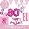 80. Geburtstag Deko pink silber Party Dekoration Set Geburtstagsdeko Jubiläum