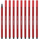 Westcott STORYLINER Fineliner rot 10 Stück | Premium Fineliner mit 0,4mm Strichstärke | Präzise Strichführung, metalleingefasste Spitze, schnelltrocknende Tinte auf Wasserbasis | E-737784 00