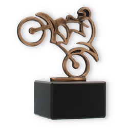 Pokal Konturfigur Motorcross altgold auf schwarzem Marmorsockel 12,5cm