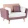 Beliani Sessel Bolga Stoff 78 x 71 x 70 cm Rosa