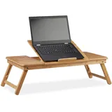 Relaxdays Laptoptisch XL Hellbraun