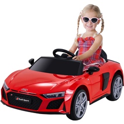 Kinder-Elektroauto Audi R8 Spyder lizenziert, 60 Watt, LED-Scheinwerfer, Musik, Hupe, Fernbedienung, (Rot)