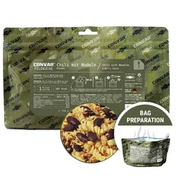 CONVAR FELDKÜCHE Chili mit Nudeln - Survivalnahrung (Gr 150g)
