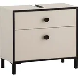 Schildmeyer Waschbeckenunterschrank Edda, Breite 65,1 cm, abgerundete Griffe mit seidenweicher Haptik Made in Germany beige|braun