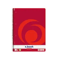 Herlitz 10834117, Rot, A4, 80 Blätter, 70 g/m2, Kariertes Papier