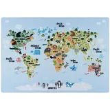Ayyildiz Kinderteppich »PLAY 2917«, rechteckig, robuster Kurzflor, Weltkarte,Kinderzimmer, blau