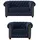 S-Style Chesterfield Polstergarnitur 2+1 Cleo Blink ¦ blau ¦ Maße (cm): B: 148 H: 72
