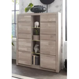 OTTO home Highboard 90 x 125 x 35 cm Eiche weiß gekalkt / Braun