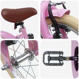 vidaXL Kinderfahrrad 12 Zoll RH 0 cm Hellrosa