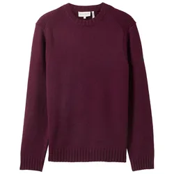 TOM TAILOR Herren Strickpullover mit Ripp-Details, rot, Meliert, Gr. XL