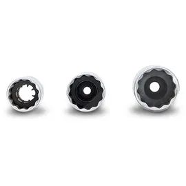 BGS Zündkerzen-Einsatz-Satz Zwölfkant Antrieb Innenvierkant 10 mm (3/8 Zoll) SW 14 - 16 - 18 mm 3 teilig