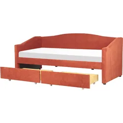 Tagesbett mit Stauraum Stoff VITTEL 90 x 200 cm Rot
