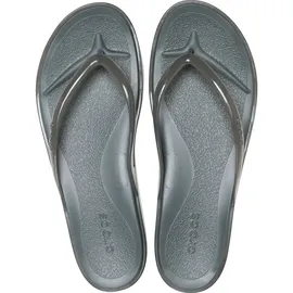 Crocs Miami Jelly Damen-Flip, runde Zehenpartie, Carbon-Gelee, Größe 37